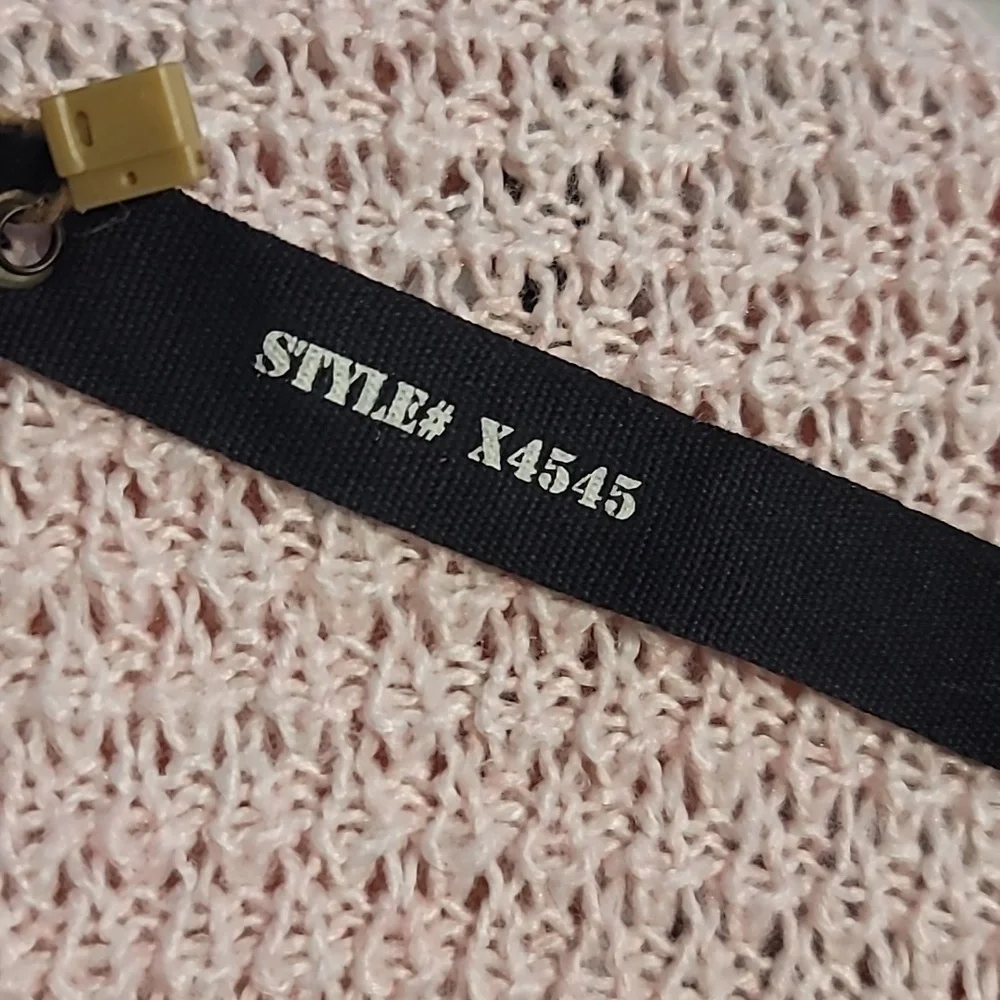 Moral Fiber Pullover Sweater Women's 3X Pink Open Knit Long Sleeve Light Y2K - Picture 9 of 11